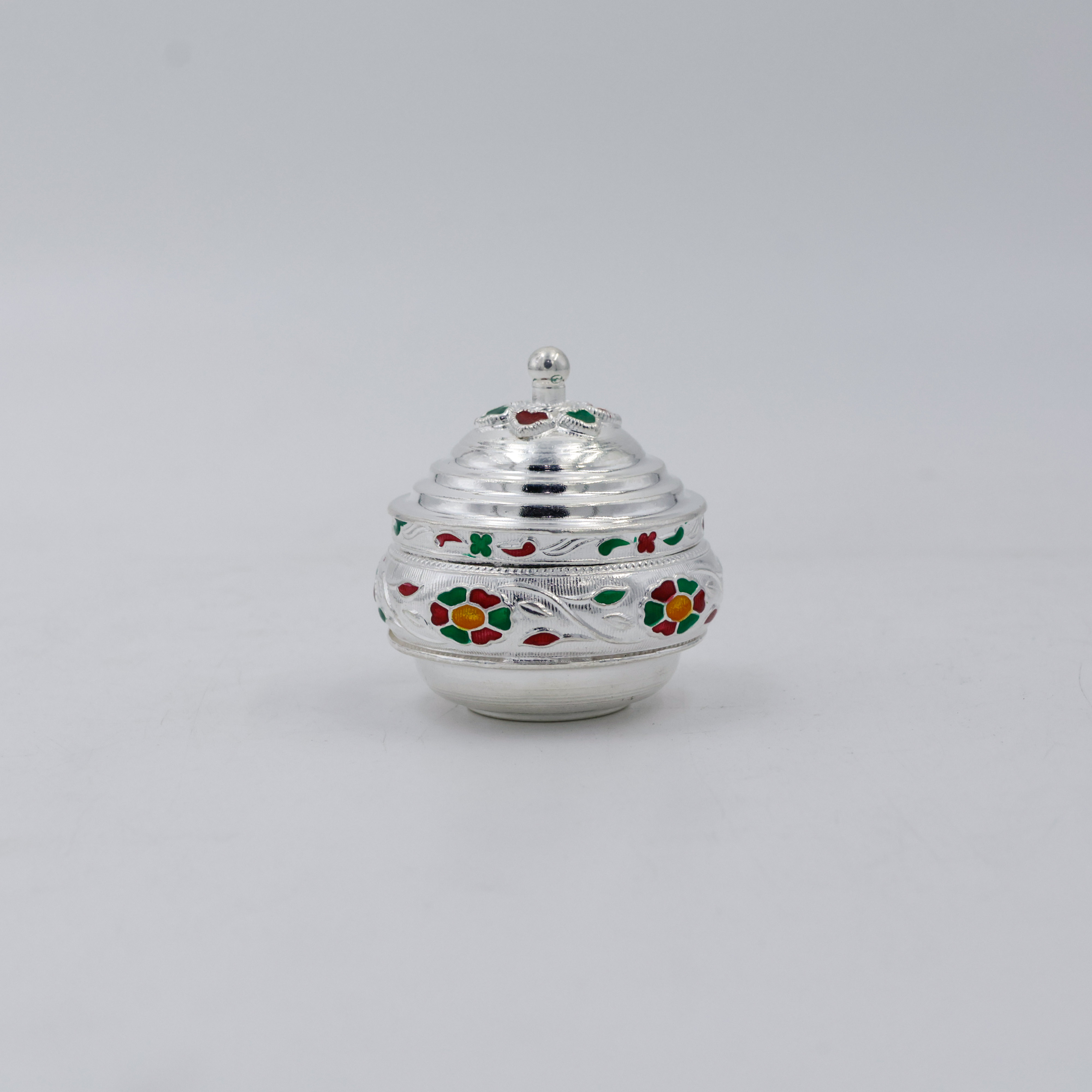 New Akshaya Jewellers - Silver Kum Kum Dabbi